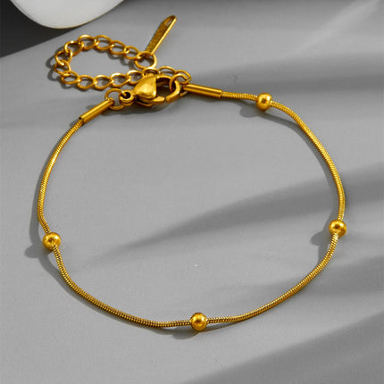 Vintage Anklets for Women Stainless Steel Beads Chain Anklet Leg Bracelets Bodychain Summer Beach Jewelry Accessories Gifts
