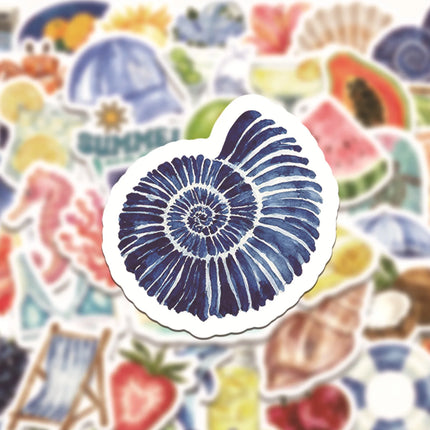 50Pcs Summer Beach INS Style Graffiti Stickers Decoration Luggage Phone Guitar Scraphbook Waterproof Sticker Kid Toys Party Gift