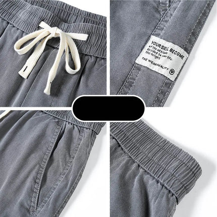 Men's Summer New Ultra Thin Baggy Lyocell Soft Breathable Straight Trousers Elastic Waist Casual Trousers Plus Size M-5XL
