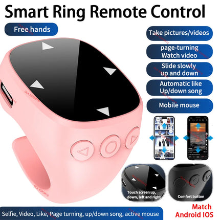 Remote Control Suitable for IOS Bluetooth Page Turning Ring Camera Remote Control Function Compatible Smart Fingertip Rings 2025