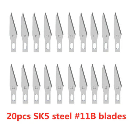 20pcs Wood Carving Blades Cutter Knifes Craft Carve Tool Sculpture Utility Engrave Metal Woodcarve PCB Repair DIY Blade