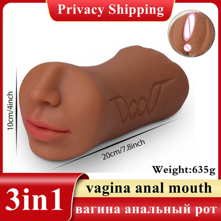 Male Blowjob Masturbators Pocket Pussy Masturbation Stick Sex Toys For Men Deep Throat Artificial Realistic Rubber Vagina Pusssy