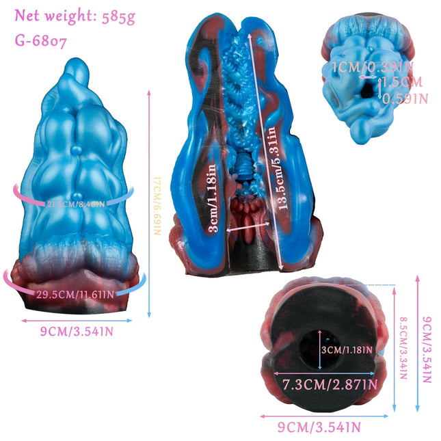 GEEBA Ultra-Realistic Blue Silicone Male Stroker Fantasy Breast Modeling Premium Adult Men Masturbator Body-Safe Adult Onahole