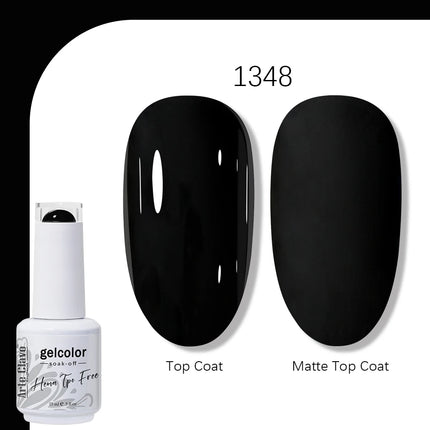 Arte Clavo Solid Color Gel Nail Polish 15ml Soak Off UV LED Gel Semi-Permanent Glitter Polish For Manicure Nail Art Salon Gel