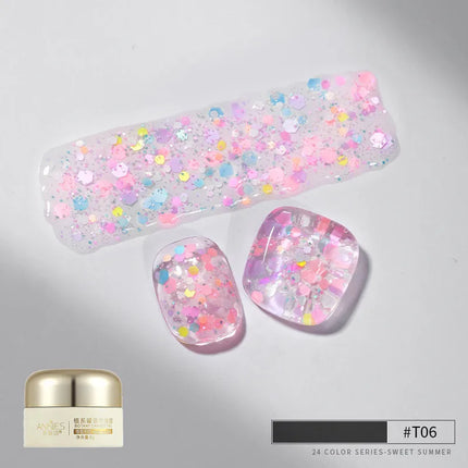 Pretty Colorful Glitter Nail Polish Reflective Candy Color Nail Varnish Semi Permanent UV Polish Nails Art Manicure Jelly Glue