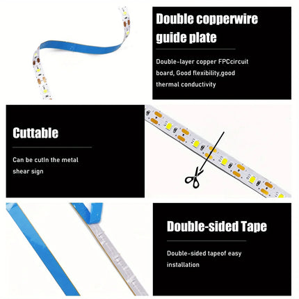 5V 2835 LED Strip Lights can be pasted,cuttable,White/Warm White Flexible LED Light For TV Backlight Home Cabinet Decor Lighting