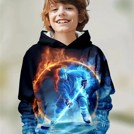 Child Sweatshirt Boys' Fashion Motocross Racing 3D Printed Casual Hoodie Long Sleeve Polyester Sport Tops Pullover Kids Clothes