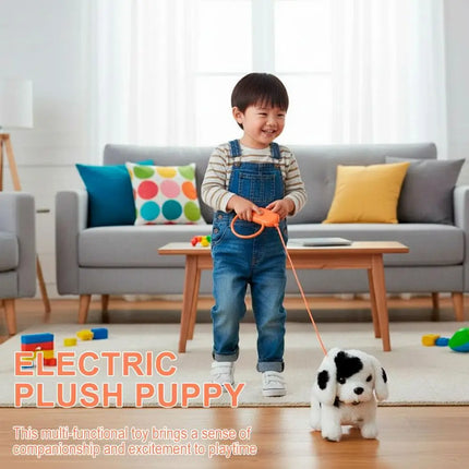 Electric Simulation Puppy Plush Toys Interactive Dog Robot Walking Barking Tail Wagging Toy For Kids Birthday Xmas Gift S3r4