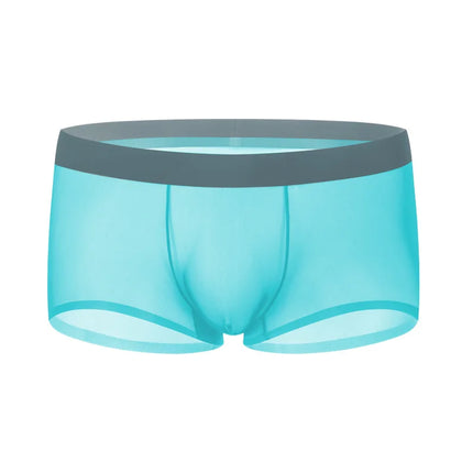 Ice Silk Transparent Boxer Shorts For Man Seamless Ultra-Thin Male Underpants Sexy Quick Dry Bulge Penis Pouch Panties Underwear