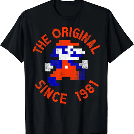 Super Mario pixel style graphic unisex 100%cotton shirt,2026 summer New Men vintage fashion O-neck Japanese Harajuku T-shirt