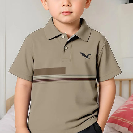 Polo Shirts for Kids Gradient Striped 3D Print Fashion Child Polo Shirt Boy Clothes Lapel Tops Street Casual Children's Clothing