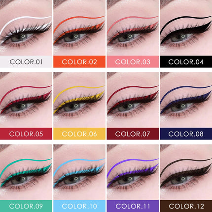 1PC Matte Waterproof Liquid Eyeliner - Green/Blue/Red/Purple, Quick Drying, Gentle Texture, Long-lasting, Fine Tip, Waterproof