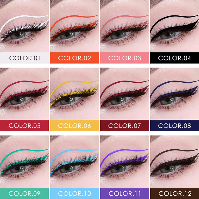 1PC Matte Waterproof Liquid Eyeliner - Green/Blue/Red/Purple, Quick Drying, Gentle Texture, Long-lasting, Fine Tip, Waterproof