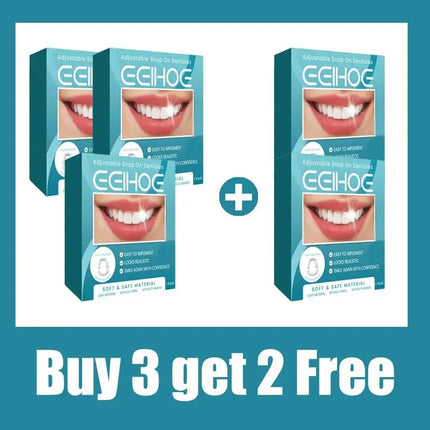 2024 Adult Adjustable Dentures Teeth Set Adjustable Snap-on Fake Teeth Portable Braces Decorate Gaps For Teeth Enhance Aesthetic