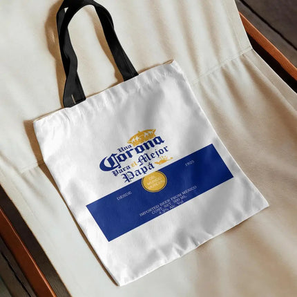 C-CoronaS E-Extra Beer Storage Bags Canvas Double-Sided Print Handbag Daily Lightweight Shopping Tote Bag Eco-Friendly