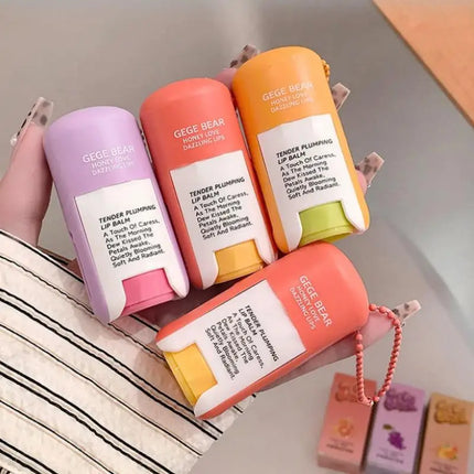 [MP]Gege bear 8.2g Large Capacity Lip Balm Keychain Pendant Hydrating & Moisturizing Lip Care As Lipstick Base & Accessory