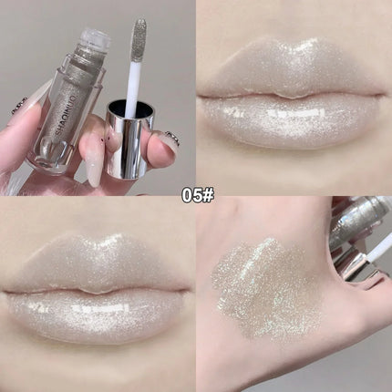 NEW Water Glazed Mirror Lip Gloss Makeup Crystal Nude Jelly Moisturizing Lip Glaze Long Lasting Black Liquid Lipstick Cosmetics