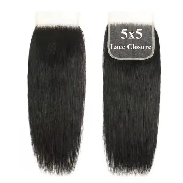 Peruvian Straight 13x4 Lace Frontal Natural Color Hair 100% Human Hair For Women Pre Plucked Bleached Knots 4x4 Lace Closure