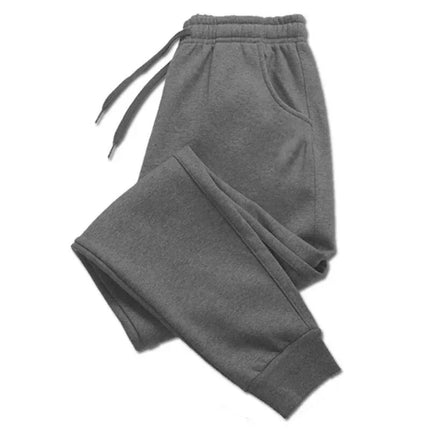 Men No Printed Long Pants Autumn Winter Women Loose Fashion Outdoor Fitness Jogging Drawstring Sweatpants Daily Casual Pants