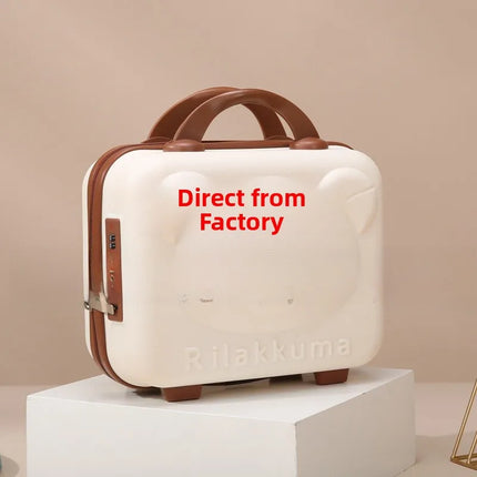 14-Inch Portable Bear Cosmetic Box Luggage Box Password Lock Cartoon Storage Travel Box Wedding Favor Lightweight Unisex