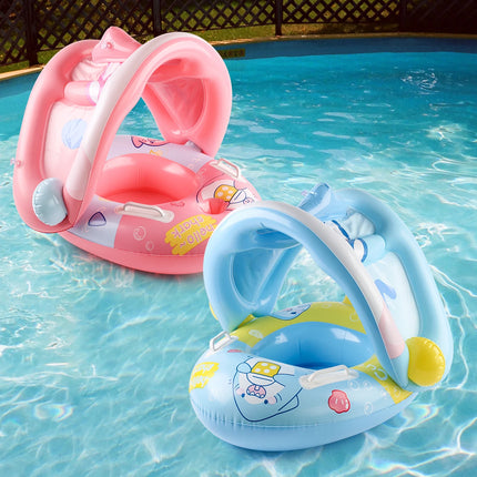 1PC Inflatable pool floats with canopy, inflatable pool float, infant and toddler swim ring with adjustable safety seat