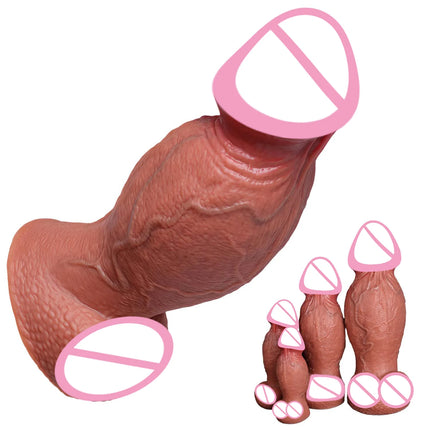 Realistic Silicone Dildo Thick Huge Glans Dildos 4 Sizes with Strong Suction Cup Anal Vagina G-spot Stimulate Butt Plug Sex Toys