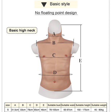 Dokier Silicone Realistic False Fake Muscle Belly Body for Cosplayers Artificial Simulation Muscle Chest Man Crossdressers - TOYS-SUCE