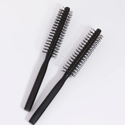 2pcs natural wooden handle cylindrical anti-static professional hair salon combs Special for real hair wigs
