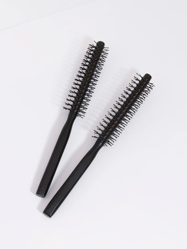 2pcs natural wooden handle cylindrical anti-static professional hair salon combs Specially designed for human hair wigs