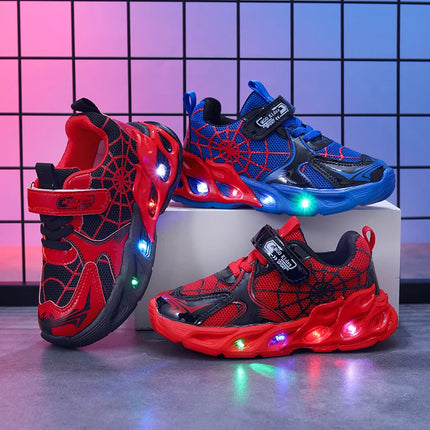 1-9-year-old boys and girls breathable mesh sneakers for spring and autumn, MGO Youngsters LED luminous motion-sensing sneakers-f