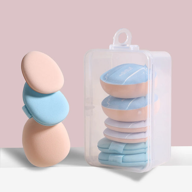 6 mini finger puff set with box, wet and dry concealer air cushion puff, used for makeup of eyes, nose and face.