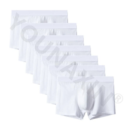 7 Pcs Big Size White Cotton Men Boxers Shorts Underwear Panties Homme Underpants Sexy Undies Undershorts Gifts L XL 2XL 3XL 4XL