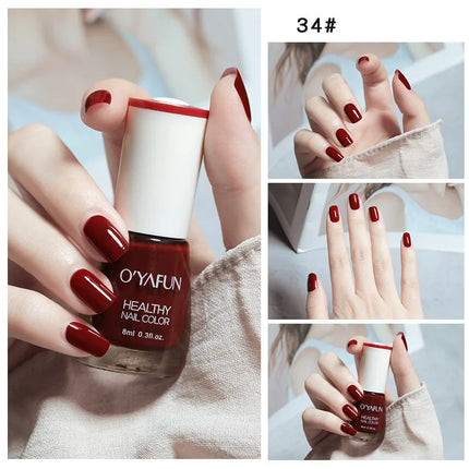 40 Colors Nail Polish Quick Dry No-bake Lasting Water-based Tearable Manicure Not Easy To Fade Semi-permanent Varnish Nail Art