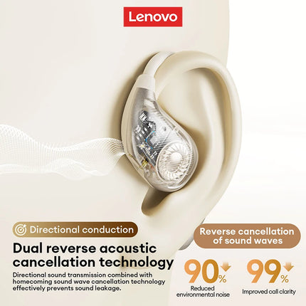 Choice Lenovo AC102 Open Ear Wireless Earphones 360° Surround Sound Bluetooth 6.0 Headphones Battery Life Lightweight for Sports