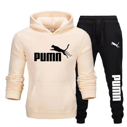 New autumn and winter men's pullover hoodie + pants 2-piece fashionable and trendy fitness jogging casual sportswear set