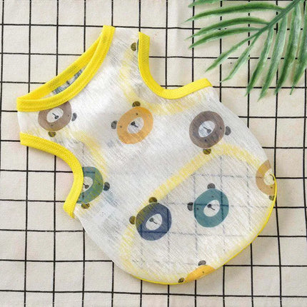 Sun Protection Clothing for Cats Summer Pet Vest Ultra-thin Breathable Cute Print Kitten Puppy Rabbit Clothes Pajamas ropa gato
