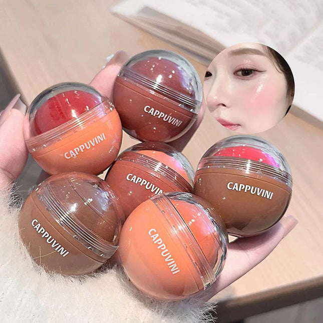 Cappuvini Juice Blush Ball Water Light Blusher Brightening Face Easy Color Multi-Use Blush Makeup Suitable For Lips And Cheeks