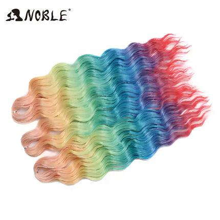 Noble Braiding Hair 300g 24 Inch ANNA Curl Hair Water Wave Twist Crochet Hair Synthetic Rainbow Color Braiding Hair Extensions