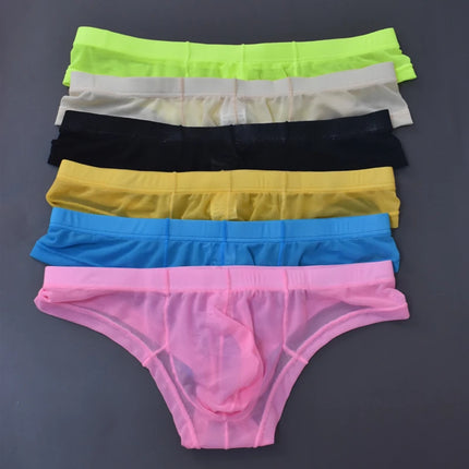 Ultra-thin Mesh Breathable Thong Underwear Men See Through Thongs G Strings U Pouch Tanga Hombre Slip Sissy Panties for Men