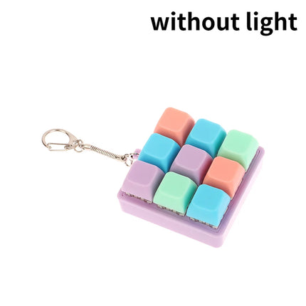 4/9 Keys Mechanical Keyboard Axis Tester LED Keyboard Key Toy Stress Relief DIY Button Keycap Fidget Keychain Toys Gift
