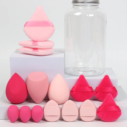 Spring 15 Cans,3 Loose Powder Puffs & 3 Mini Loose Powder Puffs & 3 Mini Makeup Eggs & 3 Mini Air Cushion Puffs, Foundation Mix