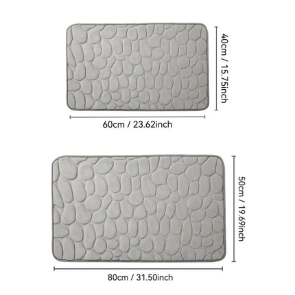Tapis de bain antidérapant effet pavé Absorption d'eau Lavable Tapis de sol de baignoire Paillasson de douche Décoration de salle de bain