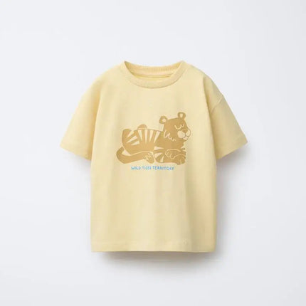 Cute Tees Casual Loose Short Sleeve Tops New Design Tops Summer Clothing Boys Girls Baby Simple Crewneck Tees Printing T-shirt