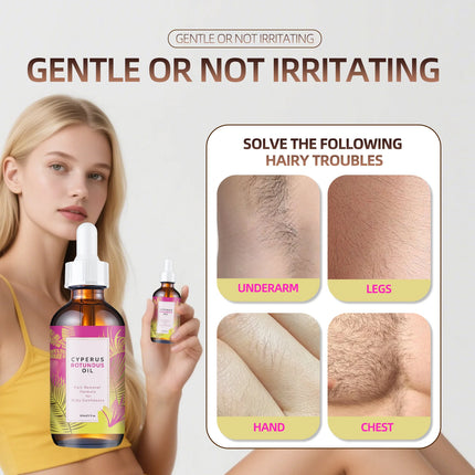 Natural Hair Growth Inhibitor Oil - Long-Lasting Reduction with Jojoba & Almond Oil for Smooth, Silky Skin, All Skin Types