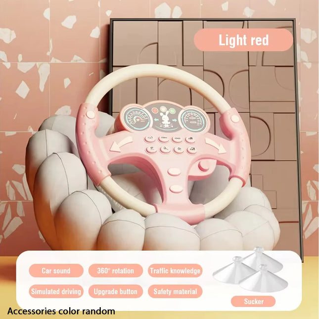 Kids's Simulation Steering Wheel Toy Early Education Simulation Sound Steering Wheel Early Learning Toy,Gifts for Kids