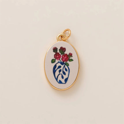 Simple and versatile color blocking butterfly love flower DIY pendant accessories gold-plated color preservation