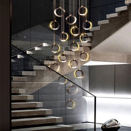 Modern home decoration crystal chandelier, stair Pendant lamp, living room Pendant lights, interior lighting