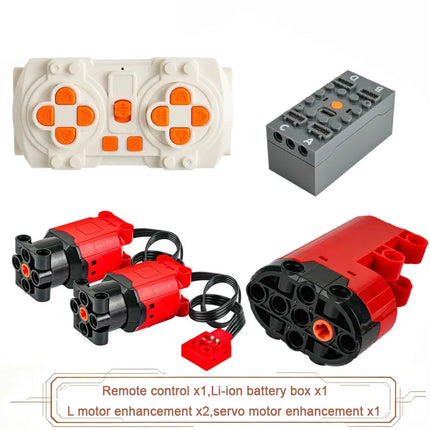 MOC Blue-tooth APP Remote Control Set - Rechargeable Battery Box Motor Set Speed Controller for PF Building Block Modifications