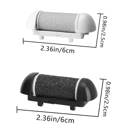 Black Foot Care Tool Heads, Hard Skin Remover, Refill Rollers for Cracked Heels Calluses and Dead Skin Removal, 6 Pcs