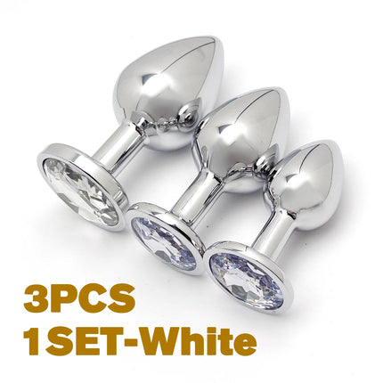 5 Size butt plug Metal anal plug Jewelry base beginner to expert G-point massage dildos adult women toys adult men toys
